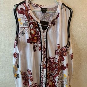 Liz Claiborne XXL   New with tags . red paisley tank